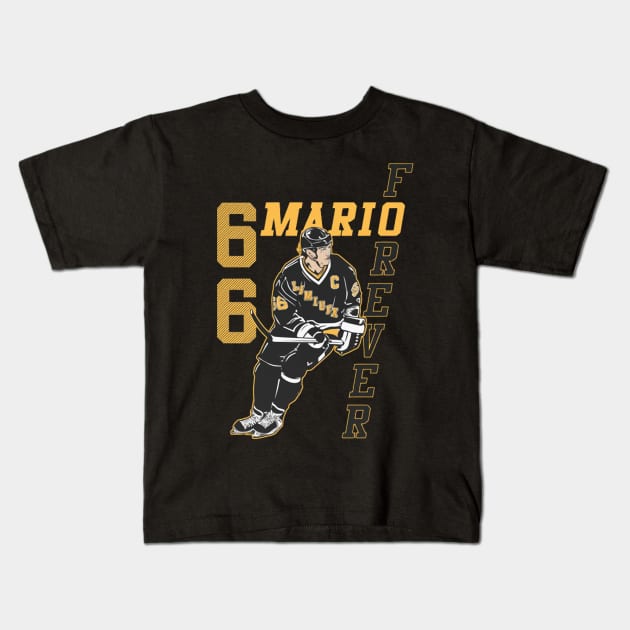 Mario Lemieux Mario 66 Kids T-Shirt by stevenmsparks